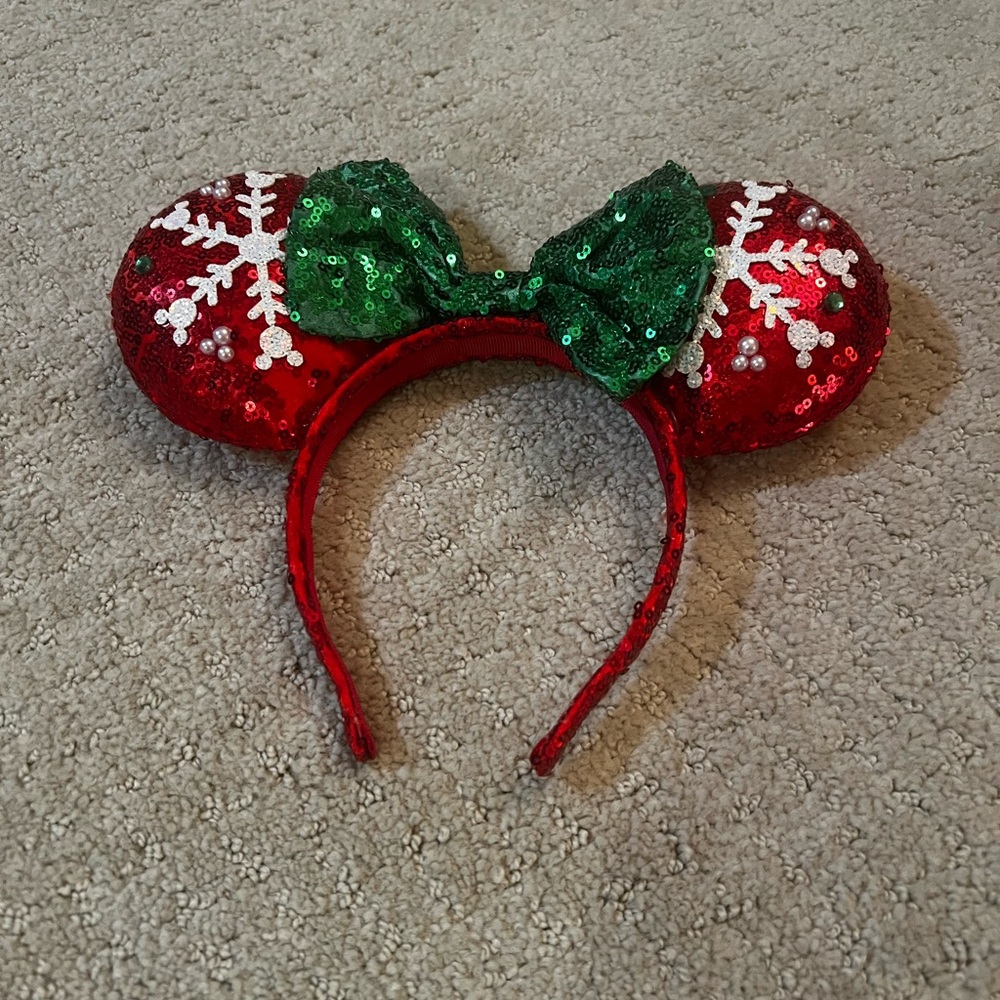 Festive Red and Green Sequin Kids Costume Headband